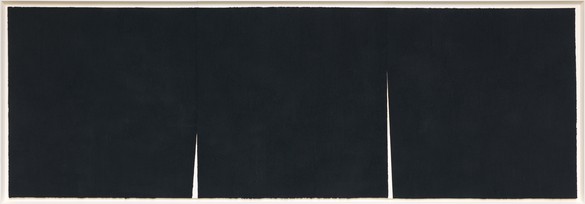 Richard Serra, Double Rift #6, 2013 Paintstick on handmade paper, framed: 84 ¼ × 240 ¾ × 3 ¾ inches (214 × 611.5 × 9.5 cm)© Richard Serra/Artists Rights Society (ARS), New York