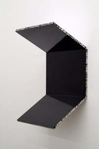 Steven Parrino, Bent Twice, 1991. Enamel on honeycomb aluminum, 33 ½ × 23 ½ × 15 ½ inches (85.1 × 59.7 × 39.4 cm)