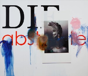 Albert Oehlen, Untitled, 2008. Oil and paper on canvas, 78 ¾ × 90 ½ inches (200 × 230 cm) © Albert Oehlen. Photo: Stefan Rohner