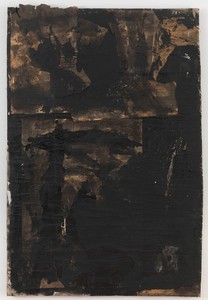 Robert Rauschenberg, Untitled, c. 1952. Paint and newspaper on primed cotton duck, 55 ⅛ × 36 ¾ inches (140 × 93.3 cm) © 2013 The Robert Rauschenberg Foundation/Licensed by VAGA, New York. Photo: Rob McKeever