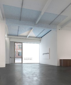 Installation view. Artwork, on ceiling: © Richard Wright; on wall: © Richard Prince. Photo: Mike Bruce