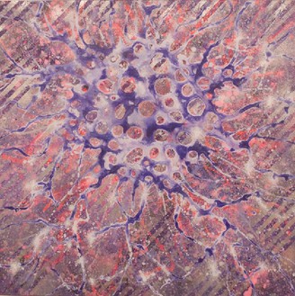Alberto Di Fabio, Neurone+campo magnetico+fotoni, 2013 Acrylic on canvas, 23 ⅝ × 23 ⅝ inches (60 × 60 cm)© Alberto Di Fabio