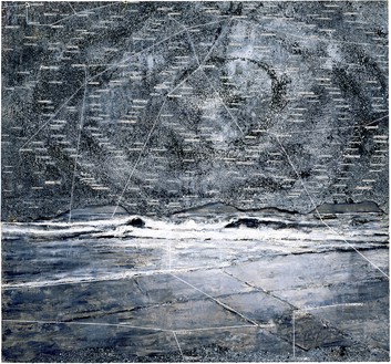 Anselm Kiefer, Wasserman, 2001 Oil, emulsion, and acrylic on lead and canvas, 183 × 196 ¾ inches (464.8 × 499.7 cm)© Anselm Kiefer