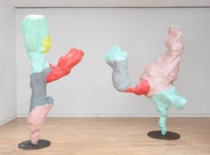 Franz West, Caino va incontro ad Abele, 2010. Epoxy resin, lacquer, and steel, in 2 parts, overall dimensions variable © Archiv Franz West. Photo: Rob McKeever