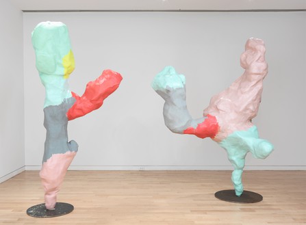 Franz West, Caino va incontro ad Abele, 2010 Epoxy resin, lacquer, and steel, in 2 parts, overall dimensions variable© Archiv Franz West. Photo: Rob McKeever
