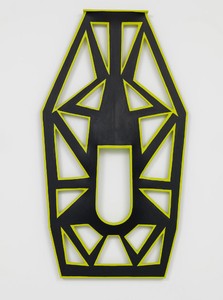 Blair Thurman, Limerocker, 2014. Acrylic on canvas on wood (possiby with chains), 72 ¾ × 40 × 3 ½ inches (184.8 × 101.6 × 8.9 cm) Photo by Rob McKeever
