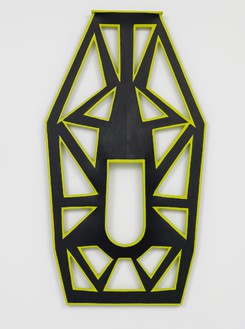 Blair Thurman, Limerocker, 2014 Acrylic on canvas on wood (possiby with chains), 72 ¾ × 40 × 3 ½ inches (184.8 × 101.6 × 8.9 cm)Photo by Rob McKeever
