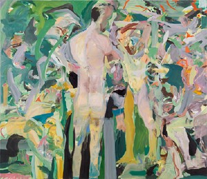 Cecily Brown, Hollyhocks that aim too high, 2013. Oil on linen, 53 × 61 inches (134.6 × 154.9 cm) Photo by Rob McKeever
