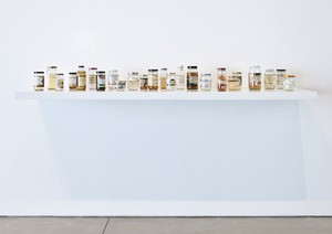 Kirsten Pieroth, Untitled (Essences), 2014. Jars with liquid from boiled books and personal documents, in 25 parts, dimensions variable © Kirsten Pieroth. Photo: Benjamin Lee Ritchie Handler