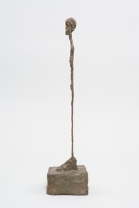 Alberto Giacometti, [Femme debout], c. 1961 (cast 1993). Bronze, 17 ⅞ × 3 ¼ × 4 ⅜ inches (45.4 × 8.1 × 11.2 cm), edition of 8 © 2014 Alberto Giacometti Estate/Licensed by VAGA and ARS, New York