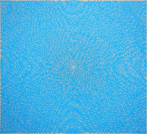 Y.Z. Kami, Blue Dome I, 2010. Mixed media on linen, 40 × 44 inches (101.6 × 111.8 cm) © Y.Z. Kami