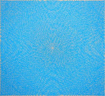 Y. Z. Kami, Blue Dome I, 2010 Mixed media on linen, 40 × 44 inches (101.6 × 111.8 cm)© Y. Z. Kami