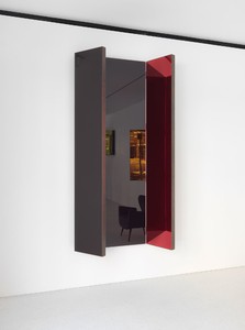 Jean Nouvel, Miroir B, 2014 (view 2). Walnut and colored mirrors, Dimensions variable, edition of 6 Photo by Mike Bruce