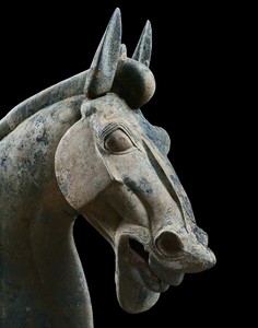Large horse, Eastern Han dynasty (25–220) (detail). Bronze, height: 51 inches (130 cm)