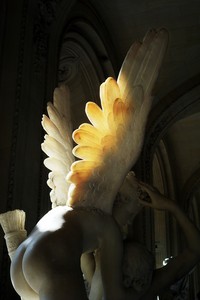 Nan Goldin, Cupid with his wings on fire, Le Louvre, 2010. Chromogenic print, 40 × 27 ⅜ inches (101.6 × 69.5 cm) © Nan Goldin