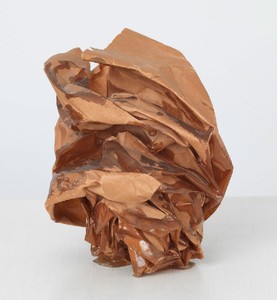 John Chamberlain, Untitled, 1969. Brown resin on brown paper, 5 × 5 × 5 inches (12.7 × 12.7 × 12.7 cm) © 2014 Fairweather &amp; Fairweather LTD/Artists Rights Society (ARS), New York