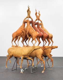 Bruce Nauman, Animal Pyramid, 1989 Polyurethane foam, iron, wood, and wire, 144 × 84 × 96 inches (366 × 213 × 244 cm)© 2015 Bruce Nauman/Artists Rights Society (ARS), New York