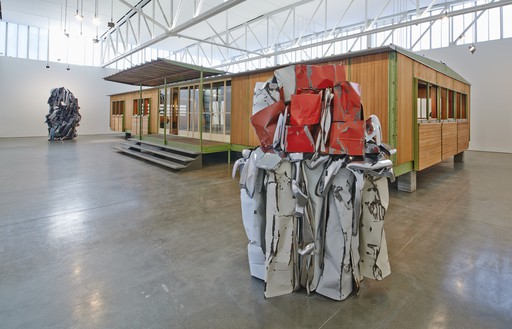 Installation view All sculpture by John Chamberlain © 2015 Fairweather &amp; Fairweather LTD/Artists Rights Society (ARS), New York. © Estate of Jean Prouvé/Artists Rights Society (ARS), New York/ADAGP, Paris. Photo: Tom Powel Imaging