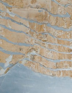 Davide Balula, Ten Slab Slide Slants, 2015 (detail). Parnonas marble, 72 13/16 × 49 3/16 × 7 ⅞ inches (185 × 125 × 20 cm) Photo by Silia Psychi