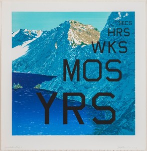 Ed Ruscha, Periods, 2013. Color lithograph, 28 ¾ × 28 inches (73 × 71.1 cm), cancellation proof 2/8 © Ed Ruscha
