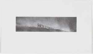 Ed Ruscha, Hollywood in the Rain, 1969. Lithograph, 7 × 12 inches (17.8 × 30.5 cm), edition of 8 © Ed Ruscha