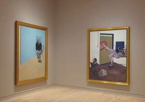 Installation view (left: Study for Self-Portrait, 1982; right: Painting, 1978). Artworks © The Estate of Francis Bacon. All rights reserved. / DACS, London / ARS, NY 2015., photo by Rob McKeever Reproduction, including downloading of—works is prohibited by copyright laws and international conventions without the express written permission of Artists Rights Society (ARS), New York.