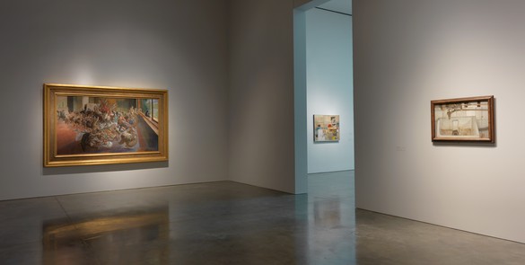 Installation view Artwork, left to right: © Robert Rauschenberg Foundation/Licensed by VAGA, New York; © The Lucian Freud Archive/Bridgeman Images. Photo: Rob McKeever