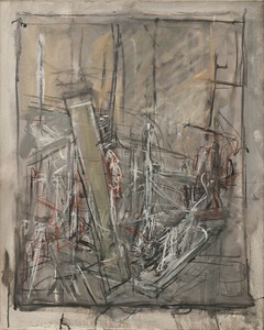 Alberto Giacometti, L’atelier (The Studio), 1951. Oil on canvas, 29 ½ × 23 ½ inches (74.9 × 59.7 cm) Carnegie Museum of Art, Pittsburgh, Gift of Mr. and Mrs. Charles Zadok © Alberto Giacometti Estate/Licensed by VAGA and ARS, New York