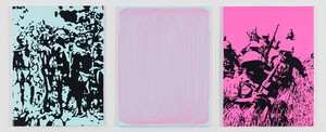 Richard Phillips, Endless II, 2014. Oil and wax emulsion on linen, Triptych: 40 × 30 inches each (101.6 × 76.2 cm) Photo by Rob McKeever