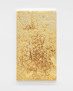 Rudolf Stingel, Untitled, 2012. Electroformed copper, plated nickel, and gold, 47 ¼ × 27 ⅛ inches (120 × 68.9 cm) © Rudolf Stingel. Photo: Alessandro Zambianchi