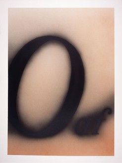 Ed Ruscha, Oaf, 2009 Acrylic on museum board paper, 40 × 30 inches (101.6 × 76.2 cm)© Ed Ruscha
