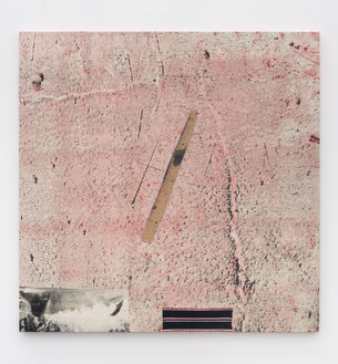 Sterling Ruby, DURAND LINE, 2015 Acrylic, elastic, treated fabric, and cardboard on canvas, 84 × 84 inches (213.4 × 213.4 cm)© Sterling Ruby, photo by Robert Wedemeyer