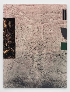 Sterling Ruby, JALALABAD, 2015. Acrylic, elastic, treated fabric, and cardboard on canvas, 126 × 96 inches (320 × 243.8 cm) © Sterling Ruby, photo by Robert Wedemeyer