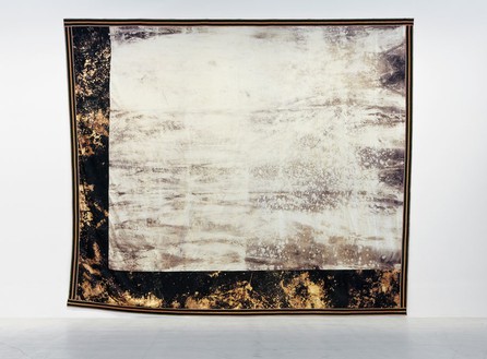 Sterling Ruby, WINDOW FLAG (5521), 2015 Bleached canvas, bleached fleece, and elastic, 210 ¼ × 244 inches (534 × 619.8 cm)© Sterling Ruby, photo by Thomas Lannes