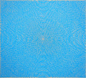 Y. Z. Kami, Blue Dome I, 2010. Mixed media on linen, 40 × 44 inches (101.6 × 111.8 cm)