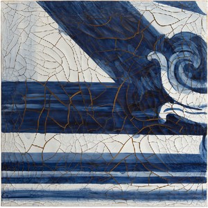 Adriana Varejão, Azulejão (Diagonal), 2016. Oil and plaster on canvas, 70 ⅞ × 70 ⅞ inches (180 × 180 cm) © Adriana Varejão, photo by Vicente de Mello