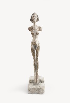 Alberto Giacometti, [Annette debout], c. 1954 Painted plaster, 19 × 4 ⅛ × 8 ⅛ inches (48.4 × 10.4 × 20.6 cm)© Alberto Giacometti Estate/Licensed in the UK by ACS and DACS, 2016