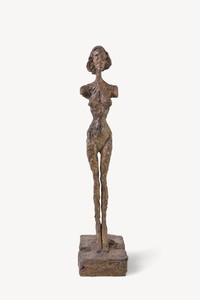 Alberto Giacometti, [Annette debout], c. 1954. Bronze, 19 × 4 ⅛ × 8 ⅛ inches (48.4 × 10.4 × 20.6 cm) © Alberto Giacometti Estate/Licensed in the UK by ACS and DACS, 2016