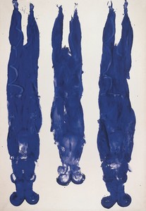 Yves Klein, Anthropométrie sans titre (ANT 89), 1961. Dry pigment and synthetic resin on paper mounted on canvas, 87 × 59 ½ inches (221 × 151 cm) © Yves Klein, ADAGP, Paris/DACS, London