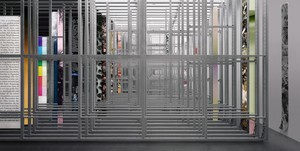 Andreas Gursky, Lager, 2014. Inkjet print, framed: 84 ¾ × 160 ¼ × 2 ½ inches (215.2 × 407 × 6.2 cm) © Andreas Gursky/Artists Rights Society (ARS), New York/VG Bild-Kunst, Bonn