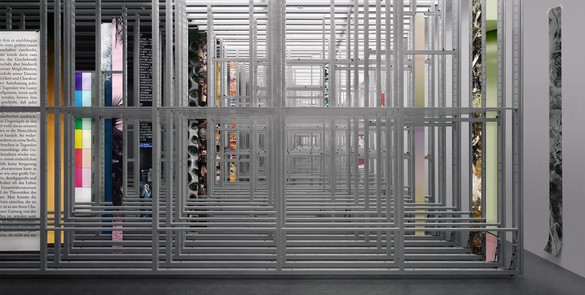 Andreas Gursky, Lager, 2014 Inkjet print, framed: 84 ¾ × 160 ¼ × 2 ½ inches (215.2 × 407 × 6.2 cm)© Andreas Gursky/Artists Rights Society (ARS), New York/VG Bild-Kunst, Bonn