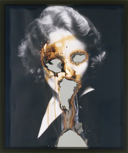 Douglas Gordon, Self Portrait of You + Me (Marlene), 2008. Burnt photographic print, smoke, wax, and mirror, framed: 24 ⅞ × 20 ⅞ inches (63.1 × 53 cm) © Studio lost but found/Douglas Gordon/VG Bild-Kunst, Bonn, 2016