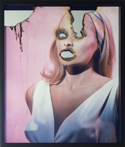 Douglas Gordon, Self Portrait of You + Me (Ursula Andress), 2008. Burnt photographic print, smoke, wax, and mirror, framed: 24 ⅞ × 20 ⅞ inches (63.1 × 53 cm) © Studio lost but found/Douglas Gordon/VG Bild-Kunst, Bonn, 2016