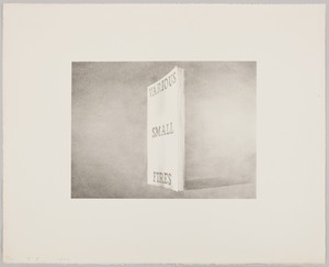 Ed Ruscha, Various Small Fires, 1970. Lithograph on white Arches paper, 16 × 20 inches (40.6 × 50.8 cm), edition of 30 © Ed Ruscha