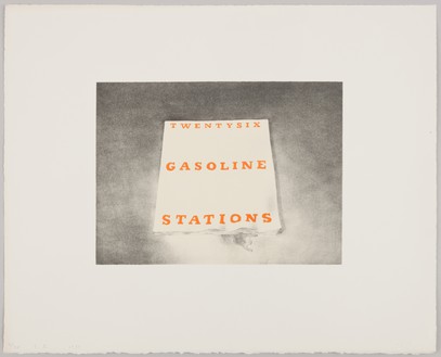Ed Ruscha, Twentysix Gasoline Stations, 1970 Lithograph on white Arches paper, 16 × 20 inches (40.6 × 50.8 cm), edition of 30© Ed Ruscha