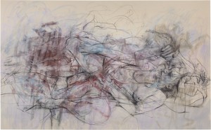Jenny Saville, Ebb and Flow, 2015. Oil stain, pastel, and charcoal on canvas, 63 × 102 ⅜ inches (160 × 260 cm) © Jenny Saville