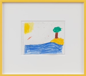 Joe Bradley, Untitled, 2016. Crayon on paper, 8 × 10 inches (20.3 × 25.4 cm) © Joe Bradley, courtesy of the artist and Gagosian, photo by Robert McKeever