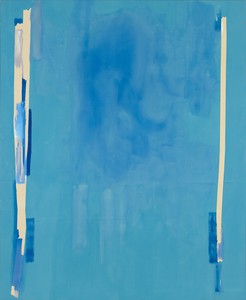 Helen Frankenthaler, Blue Bellows, 1976. Acrylic on canvas, 115 ¼ × 94 inches (292.7 × 238.8 cm) © 2016 Helen Frankenthaler Foundation, Inc./Artists Rights Society (ARS), New York. Photo: Rob McKeever