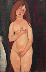 Amedeo Modigliani, Vénus, 1917. Oil on canvas 39 ⅛ × 25 ¼ inches (99.4 × 64.1 cm) Private Collection Photo: Rob McKeever