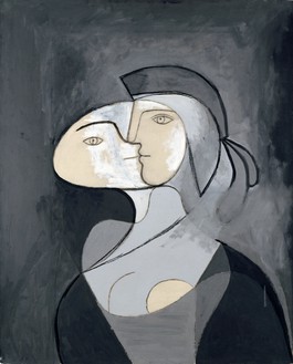 Pablo Picasso, Marie-Thérèse, face et profil, 1931 Oil and charcoal on canvas, 43 ⅜ × 31 ⅞ inches (111 × 81 cm)© 2016 Estate of Pablo Picasso/Artists Rights Society (ARS), New York. Photo: Béatrice Hatala